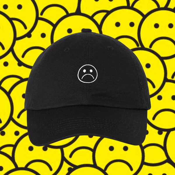 Sad Face - Smiley Face - Embroidered Hat