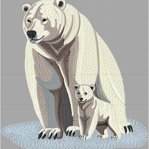 Embroidery Design polar bear, Machine Embroidery File, Instant Download