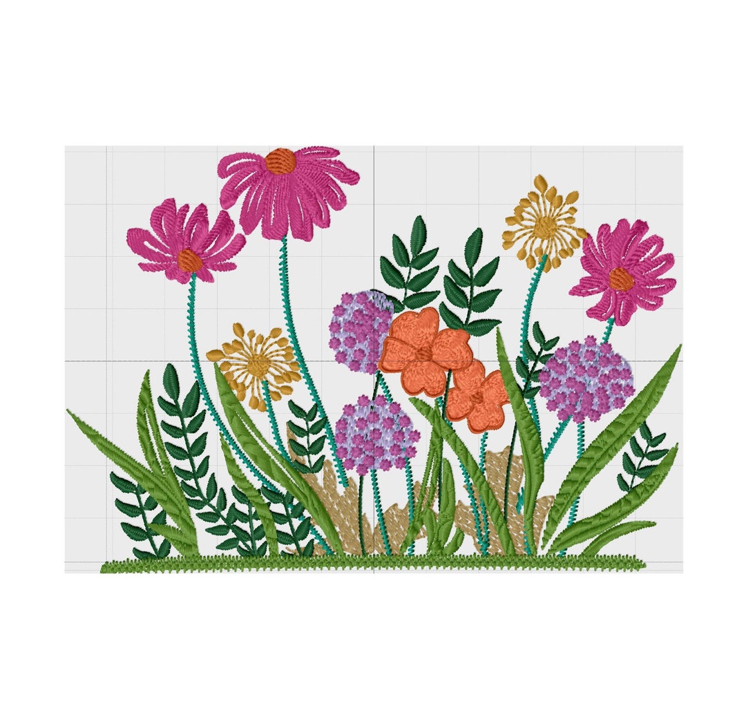 Embroidery Design Flowers, Machine Embroidery File, Instant Download - Etsy