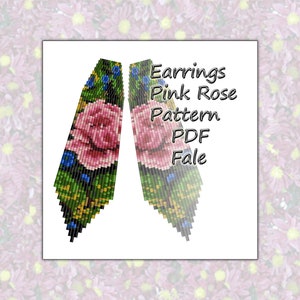 Earring Pattern, Instant Download PDF, Earrings Seed Bead, Miyuki Delica, Bead Pattern, PDF Pattern, Flower pattern