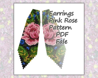 Earring Pattern, Instant Download PDF, Earrings Seed Bead, Miyuki Delica, Bead Pattern, PDF Pattern, Flower pattern