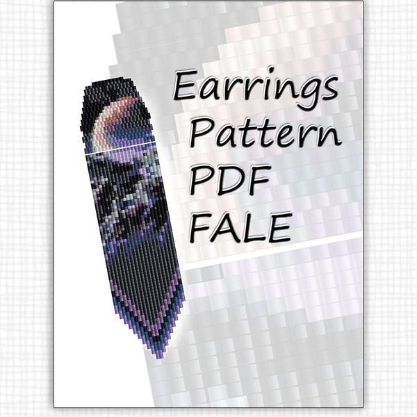 Earring Pattern, Instant Download PDF, Earrings Seed Bead, Miyuki Delica, Bead Pattern, Long Earrings, Planet Pattern, Galaxy Pattern