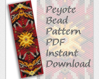 Peyote Bead Pattern, Seed Bead Pattern, Miyuki Delica, PDF Instant Download, Beadwoven Bracelet, Peyote Pattern, Bracelet Pattern