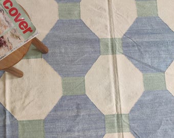 Handmade Cotton Wool Area Rug, Flatweave Rug, Custom Size Dhurrie, Oriental Flat Weave Turkish Kilim Rug, Wool Rug 8x10, Rugs For Bedroom