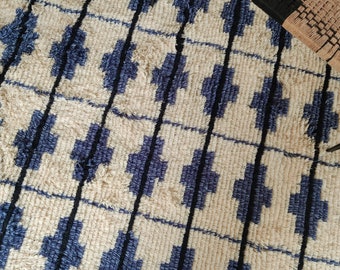 Handwoven Wool Moroccan Rug, Authentic Wool Rug, Textured Area Rug, Moroccan Inspired Decor, Gift for Home, Bohemian Area Rug, Unique Gift