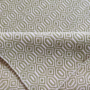 Green Wool Handloom Rug,  Diamond Geometric Pattern | Living Room Wool Area Rug | Handmade Flatweave Carpet | Boho Home Decor Wool Rug 8x10