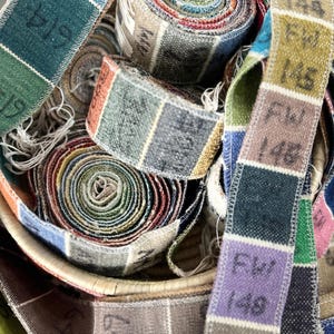 Kit de muestra de 6 muestras de alfombras y 2 tablas de colores, 1 x 1 pie de algodón, algodón yute, lana, yute y cáñamo, kit para diseñador de interiores