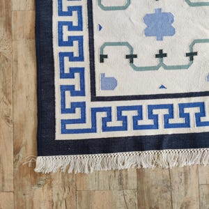 Skyler Vegetable Dyed Indian Dhurrie Reversible Cotton Rug, Flatweave Rug, Modern Rug, Cotton Rug 8x10, Area Rug, Rugs For Living Room, Gift