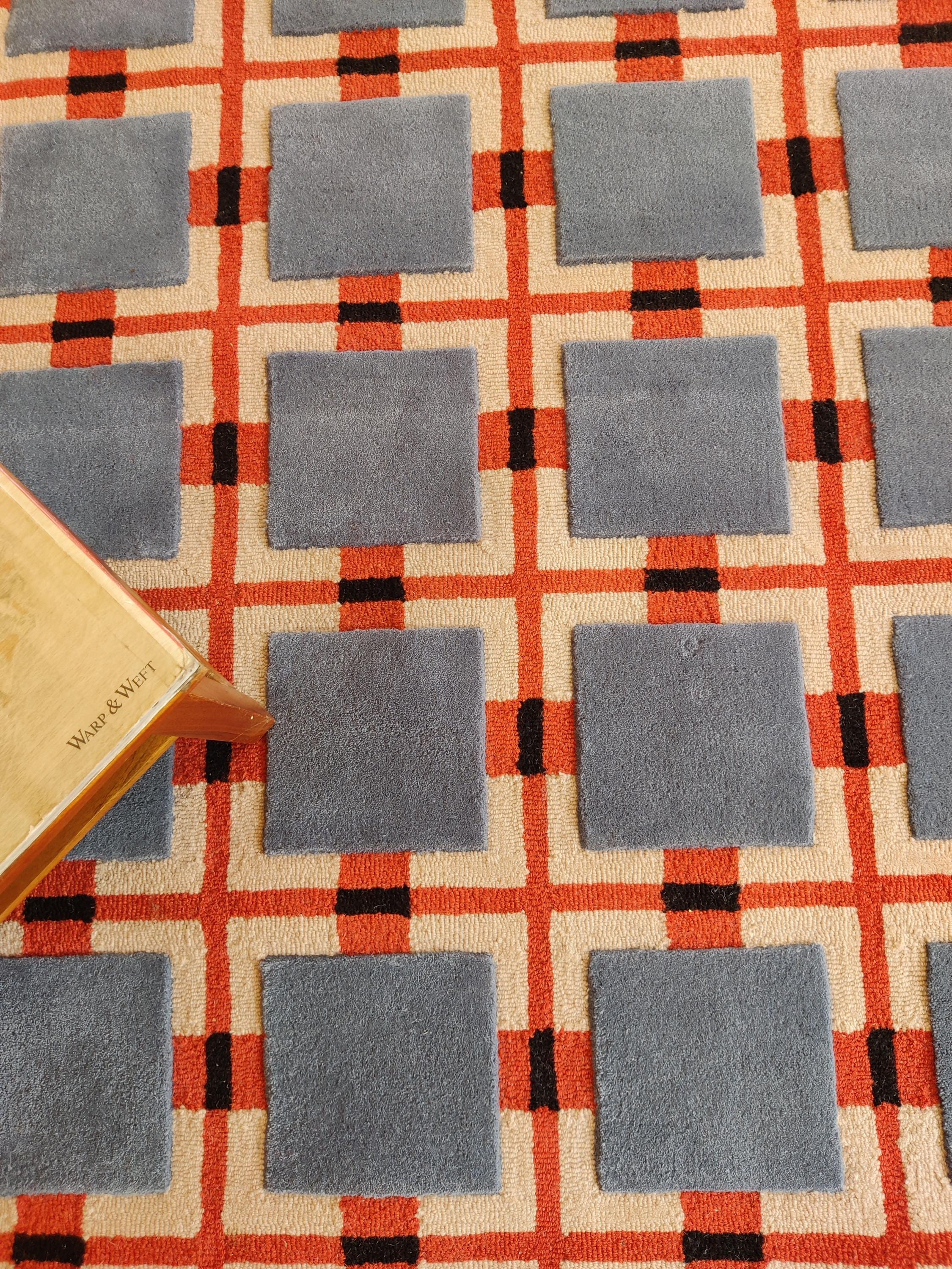 vintage ヴィンテージ　ラグ　幾何学模様　ミッドセンチュリー バウハウス vintage ヴィンテージ ラグ 幾何学模様 ミッドセンチュリー バウハウス