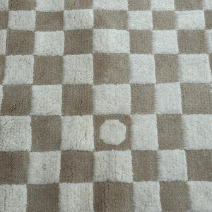 Berber Beige Rug, Moroccan Checkered Rug,  Beni Ourain Rug, Custom Moroccan Rug, Wool Checkered Rug, Wool Rug 8x10, Checker Board Rug, Gift, Beige And White Checkered Rug, Berber Rug, Wool Moroccan Rug, Rugs For Bedroom, Rugs For Living Room,Area Rug