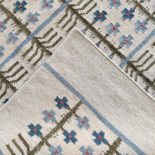 Large Scandinavian Wool Rug, Handwoven Flatweave Kilim For Living Room, Minimalist Geometric Area Rug, Custom Size Wool Rug, 8x10, 9x12