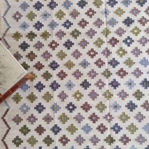 Modern Flatweave Area Rug, Ivory Persian Wool Rug, Handwoven Wool Rug For Living Room rug , 5x8, 6x9,