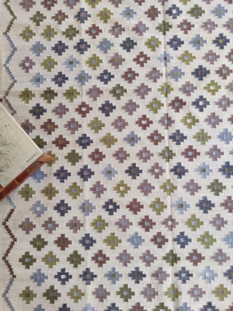 Modern Flatweave Area Rug, Ivory Persian Wool Rug, Handwoven Wool Rug For Living Room rug , 5x8, 6x9,