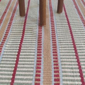 Wool Runner Rug, Multicolored Striped Handloom Design for Indoor and Outdoor Use image 8