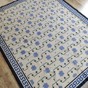 Skyler Vegetable Dyed Indian Dhurrie Reversible Cotton Rug, Flatweave Rug, Modern Rug, Cotton Rug 8x10, Area Rug, Rugs For Living Room, Gift