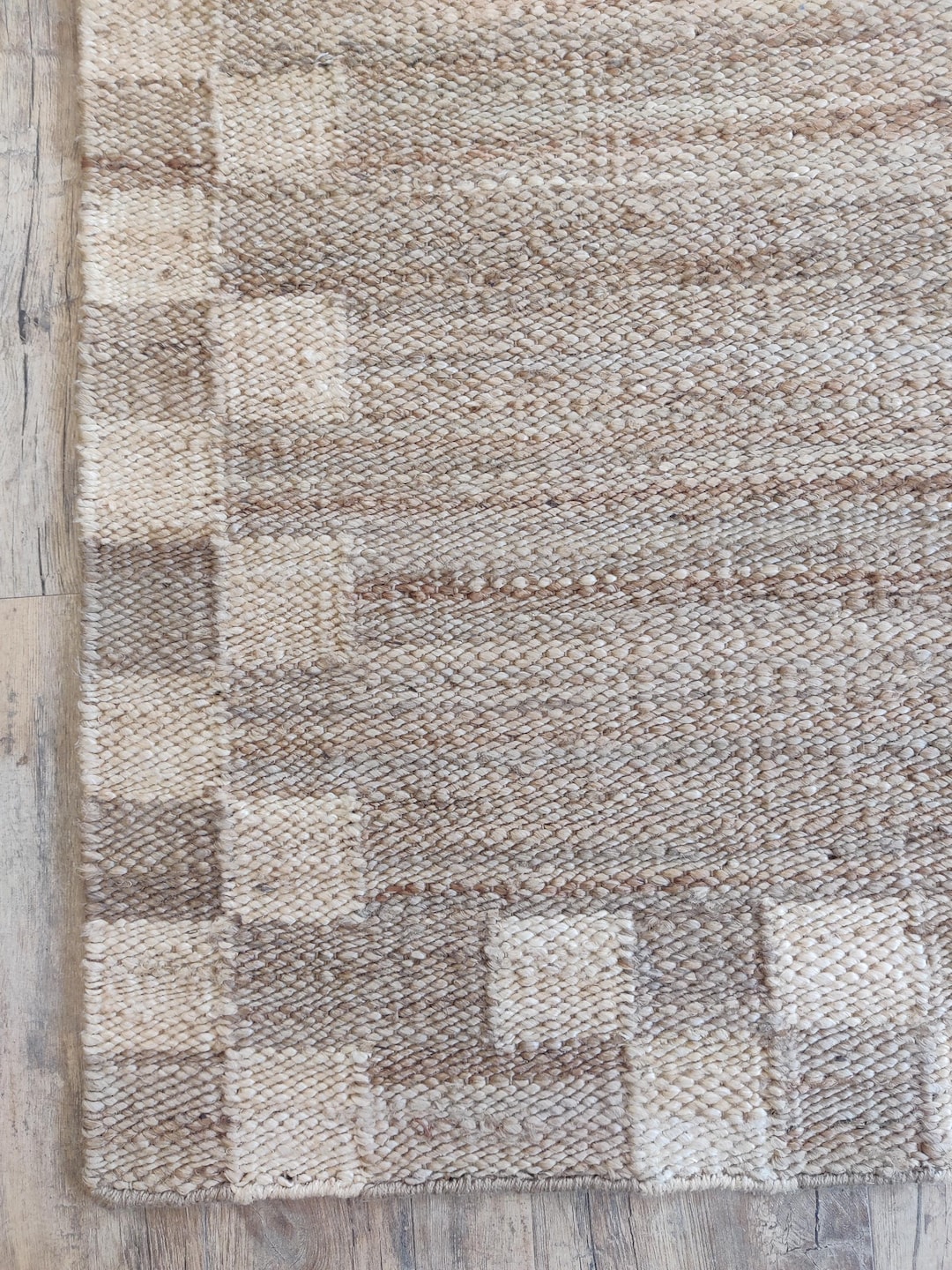 Natural Border Rug Handwoven Jute Area Rug With Border | Natural Checkerboard Rug | Modern ...