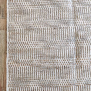 Handgeweven platgeweven wollen vloerkleed, combinatie van katoen witte jute en wol, vloerkleed voor binnen, vloerkleden voor slaapkamer, huis en woonkamer, wollen vloerkleed 8 x 10, cadeau&#39;s