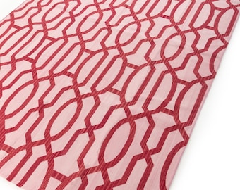Alfombras de algodón de tejido plano de 6x9, alfombras de algodón rojas y rosas, alfombras con estampado geométrico, alfombras dhurrie de algodón, alfombras para sala de estar, alfombras para salón.