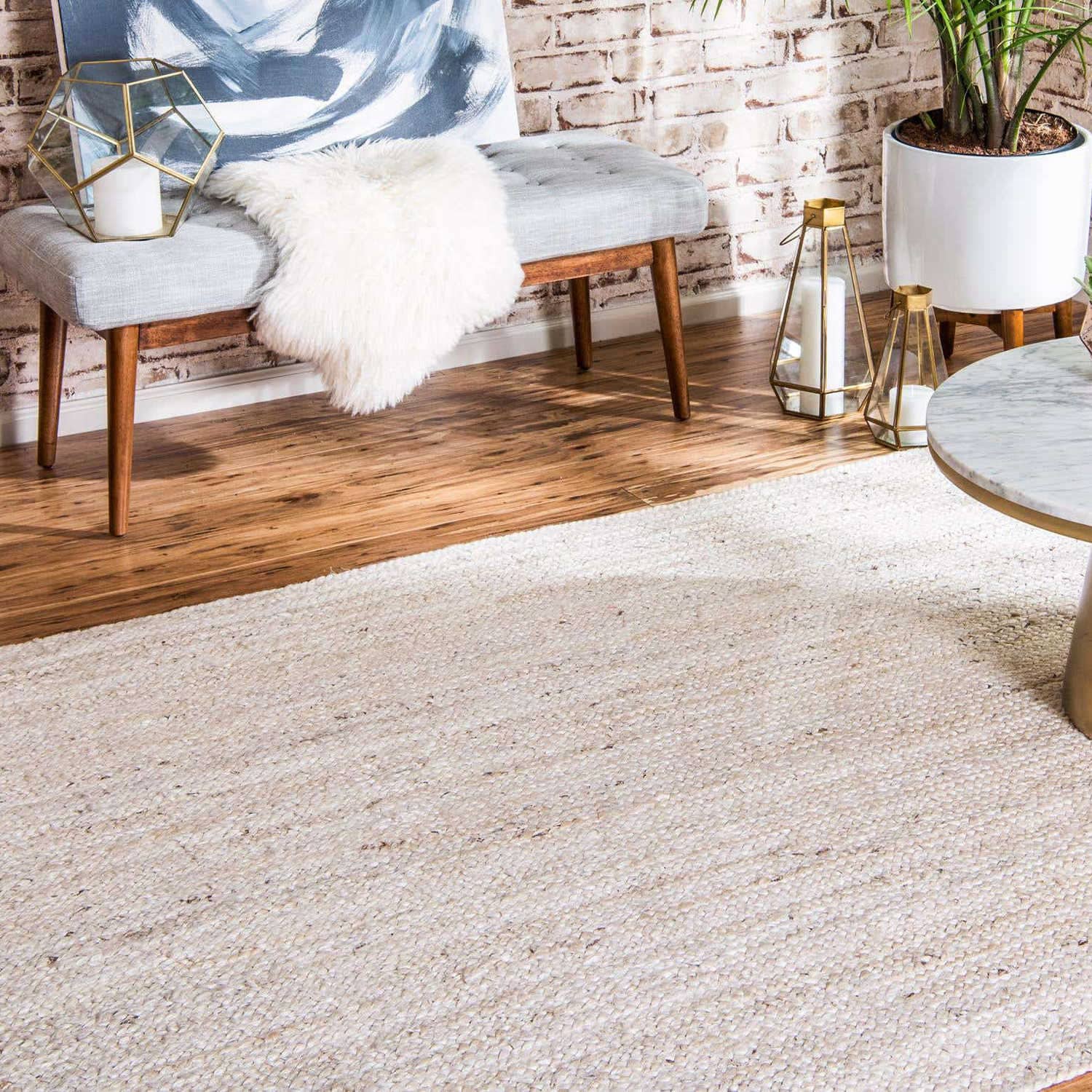 White Boho Jute Rug Natural Jute Rug Bohemian Rug Hand Etsy