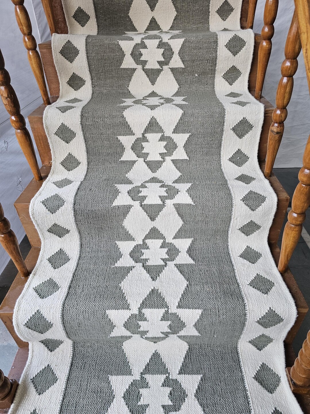 Grey Wool Rug Runner, Entryway, Stairs Runner Rug, Hallway Runner 2x10 ...