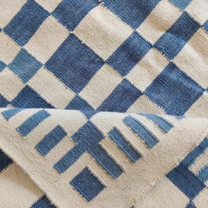 Traditional Checkered Rug, Handmade Wool Kilim Rug, Modern Bohemian Flatweave Rug, Geometric Wool Area Rug, 8x10 Rug, Modern Home Decor Rug