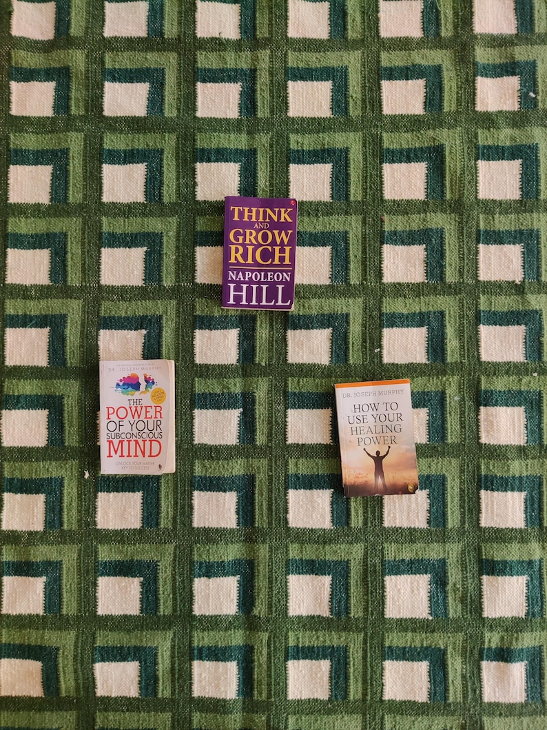 Modern Wool Rug, Luxury Wool Area Rug, Green Scandinavian Design Rug, Checkered Rug, Handwoven Flatweave Kilim Rug, 8X10 FT Wool Rug