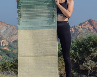 2x6 Ft Multicolor Herbal Yoga Mat For Meditation, Organic Cotton Handwoven Mat For Prayer, Fitness, Pilates And Workout