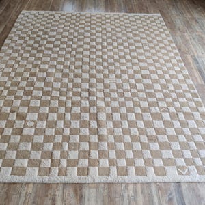 Berber Beige Rug, Moroccan Checkered Rug,  Beni Ourain Rug, Custom Moroccan Rug, Wool Checkered Rug, Wool Rug 8x10, Checker Board Rug, Gift, Beige And White Checkered Rug, Berber Rug, Wool Moroccan Rug, Rugs For Bedroom, Rugs For Living Room,Area Rug