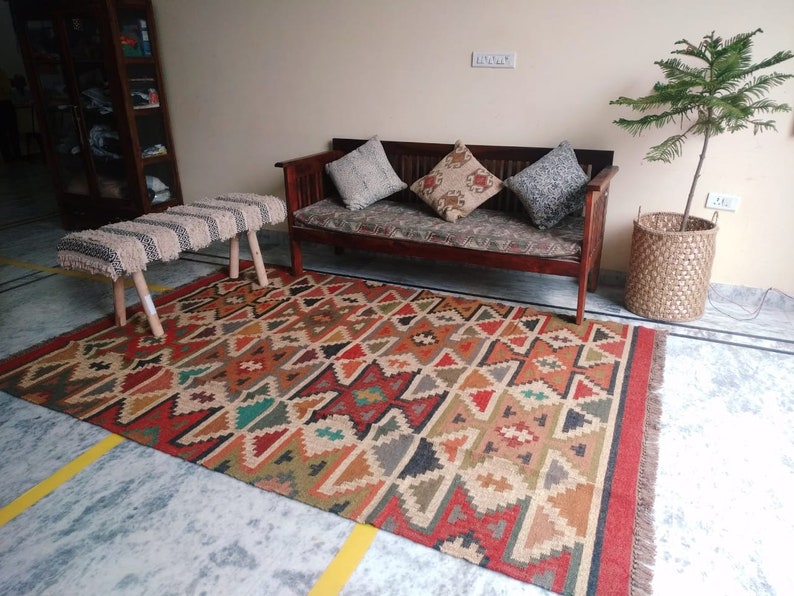 240x300 Cm Kilim Rug, Eco-Friendly Handwoven Home Decor Carpet, Interior shops Design Custom Rug