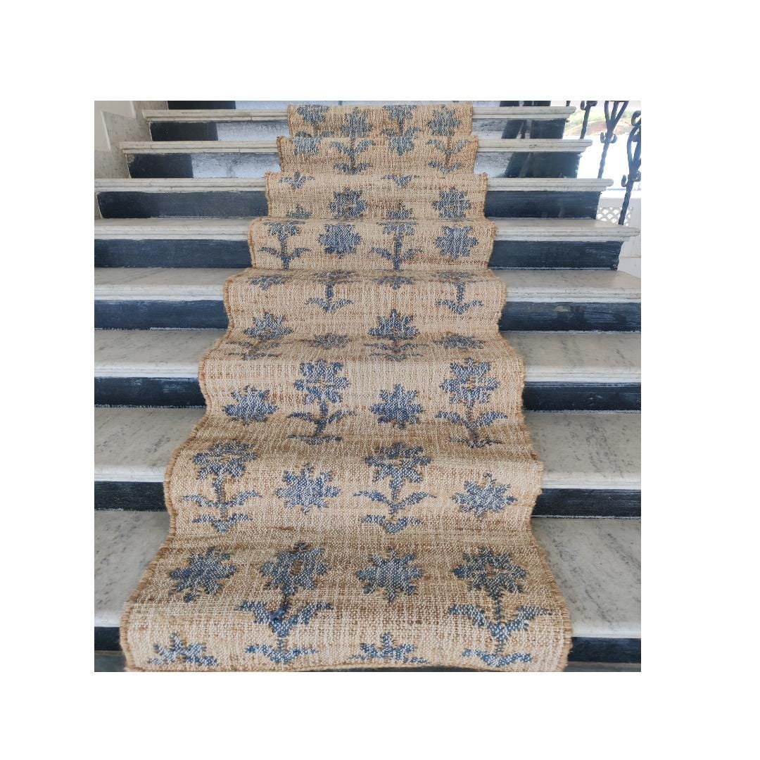 Earthy Fun Runner Rug Jute and Cotton Runner Rug, Cotton Jute Blend Rug, Earthy Tones Runner ...