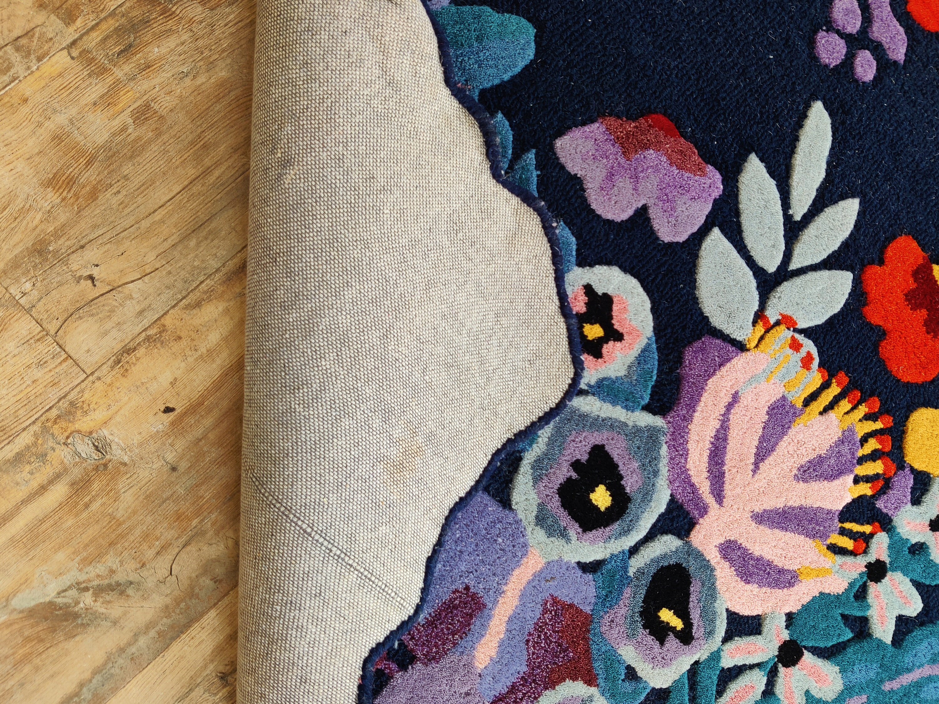Cassia Floral Jardin Blue Floral Tufted Rug, Carpet for Living