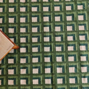 Modern Wool Rug, Luxury Wool Area Rug, Green Scandinavian Design Rug, Checkered Rug, Handwoven Flatweave Kilim Rug, 8X10 FT Wool Rug