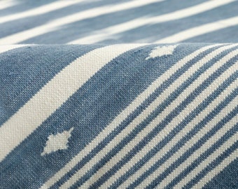 8x10 Ft Blue And White Cotton Flatweave Rugs, Custom Size Rugs, Handwoven Rugs, Stripe Pattern Rugs, Indoor Area Rug, Modern Bohemian Rugs