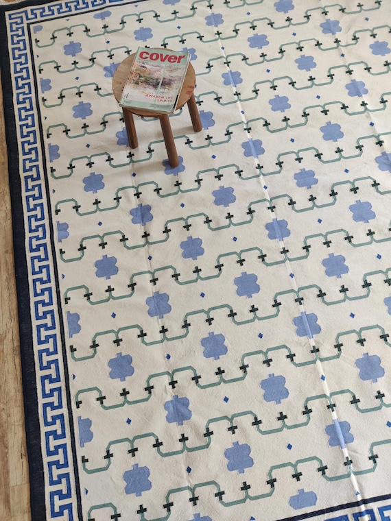 Skyler Vegetable Dyed Indian Dhurrie Reversible Cotton Rug, Flatweave Rug, Modern Rug, Cotton Rug 8x10, Area Rug, Rugs For Living Room, Gift