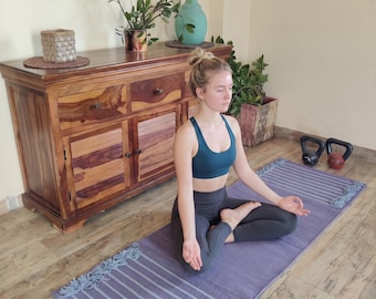 Cotton EcoFriendly Solid Yoga Mat, Sweat And Slip Resistant, Sustainable Mindfulness Gift