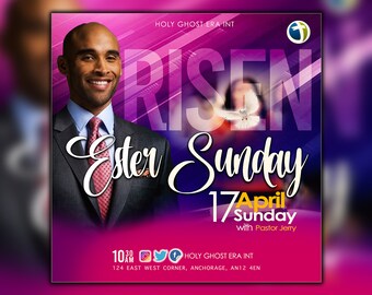 Easter Flyer Template 12"x12", Editable PSD template Worship Flyer, Church flyer For Women, Church Flyer Templates, Church Flyers