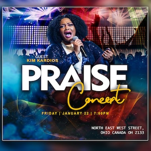 Worship Flyer Template 10&quot;x10&quot;, Editable PSD template Worship Flyer, Church flyer For Women, Church Flyer Templates, Church Flyers