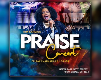 Worship Flyer Template 10"x10", Editable PSD template Worship Flyer, Church flyer For Women, Church Flyer Templates, Church Flyers