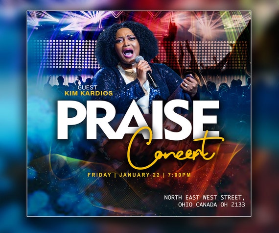 Worship Flyer Template 10"x10", Editable PSD template Worship Flyer, Church flyer For Women, Church Flyer Templates, Church Flyers