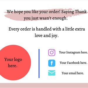 Business Thank You Card Template with social media handles.