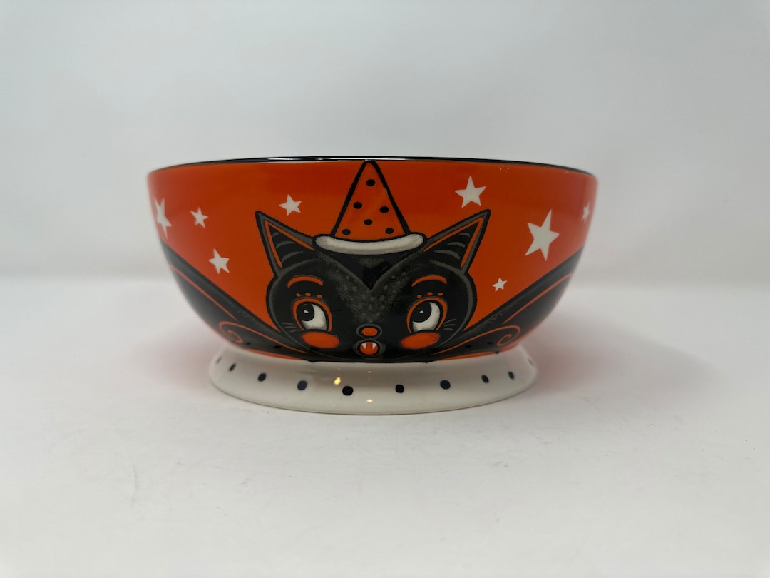 Johanna Parker Carnival Cottage Halloween Bat Bowl, Johanna Parker