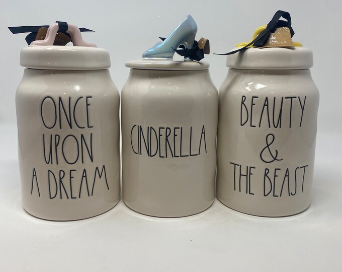 Rae Dunn Disney Princess Icon Canisters, Once Upon a Dream, Cinderella