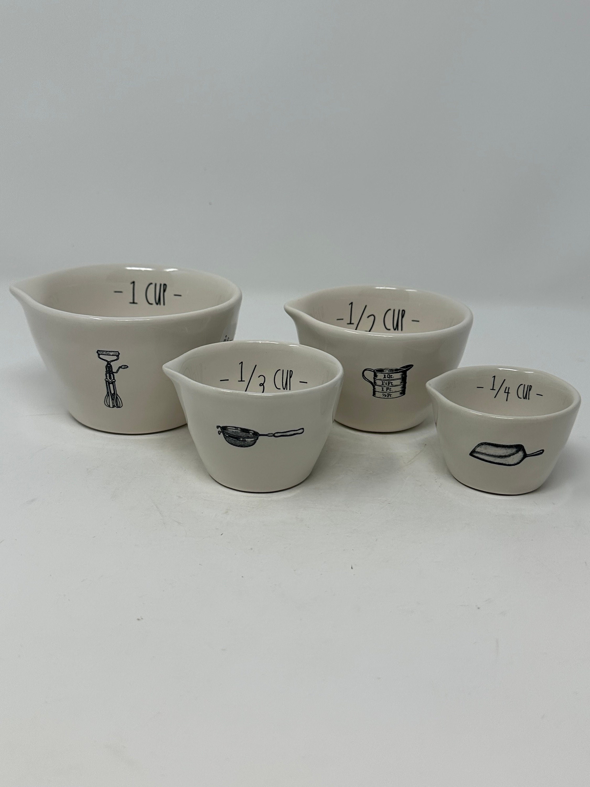 Rae Dunn White Measuring Cups  Stem Print Boutique Collection– California  Englished