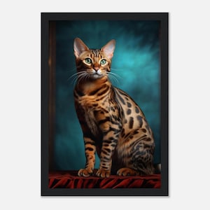 Retrato artístico de un elegante gato de Bengala Arte de pared