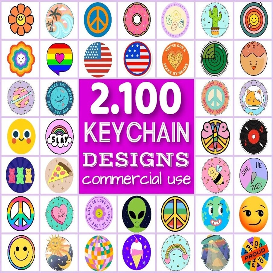 2100 Keychain Bundle Round Keychain Svg Bundle Keychain - Etsy