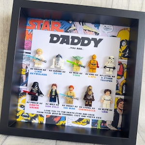 Father’s Day/  10 figure Star Wars frame / Personalised gift/ Box Frame / present for  dad daddy / Handmade Character Frame/starwars