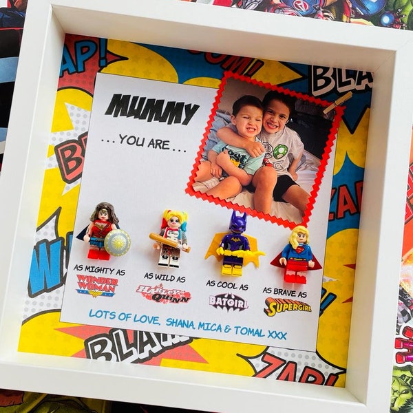 Personalised handmade gifts for mum mummy Mother’s Day / super hero frame / superhero / gifts for her / Mother’s Day present/ auntie/ sister