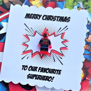 Cartão de natal personalizado de super-herói, aniversário de super-heróis feito à mão/presentes para papai/marido/esposa/irmãos/filho