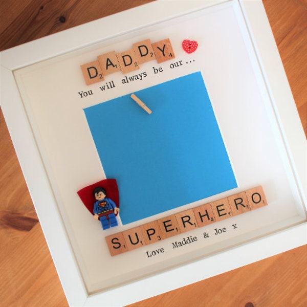 FREE PHOTO PRINT Daddy Mummy Personalised Gift/ Character Frame/ Son Daughter/Birthday/Father's Mother's Day/Super Hero/Handmade / Superhero
