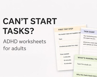 成人向けADHDワークシート｜課題開始と実行機能障害｜印刷可能なADHDツール
